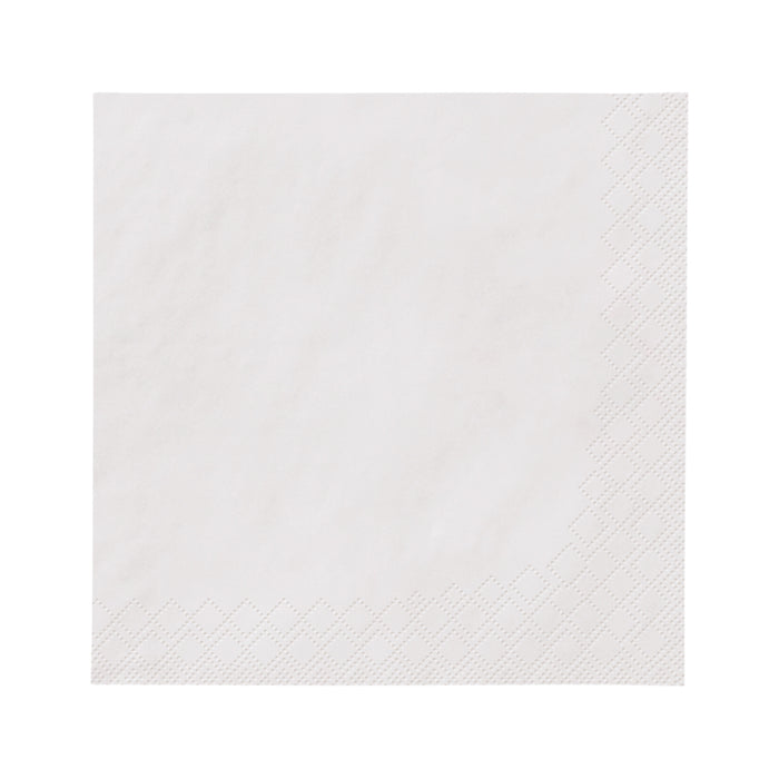 Serviettes en relief 33 x 33 cm en blanc - pli 1/4 - simple couche