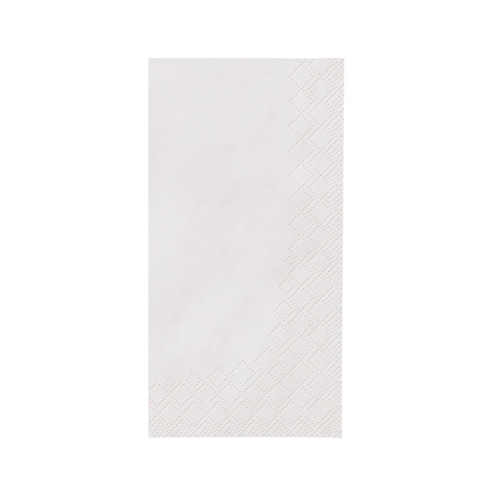 Serviettes en relief 33 x 33 cm en blanc - pli 1/8 - simple couche