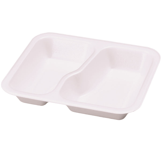 Bols thermiques en mousse XPS - 247 x 209 x 42 mm environ 2100 ml - divisés verticalement en deux parties.