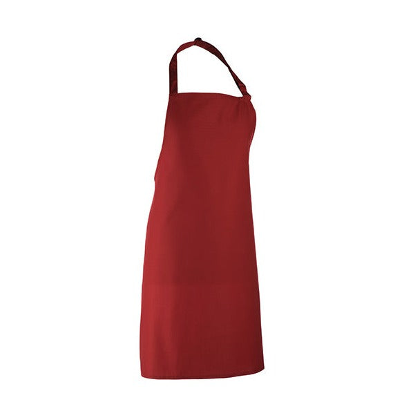 Tablier à bavette rouge vin - taille universelle - 72 x 86 cm - 65% polyester / 35% coton