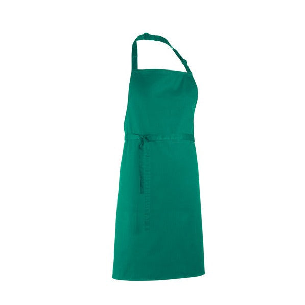 Tablier à bavette vert foncé - taille universelle - 72 x 86 cm - 65% polyester / 35% coton