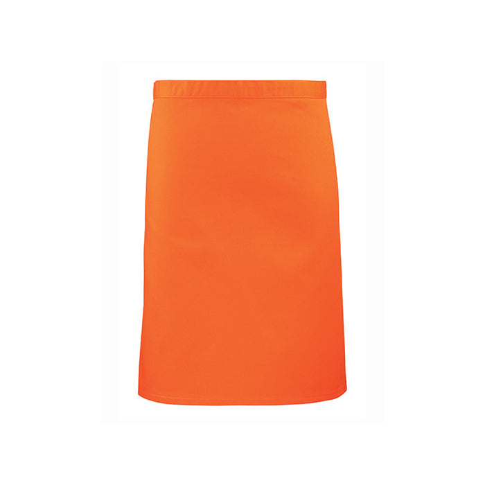 Tablier mi-long orange - taille universelle - 70 x 50 cm - 65% polyester / 35% coton