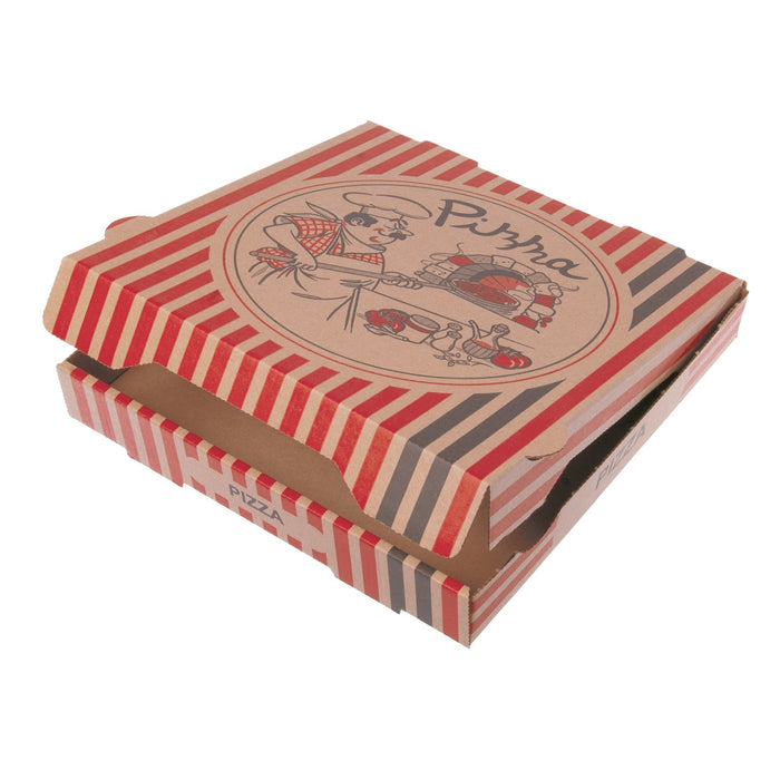 Pizzabox - 26x26x4cm, Braun, NYC-Design, Kraftpapier