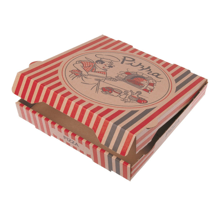 Pizzabox - 20x20x4cm, Braun, NYC-Design, Kraftpapier